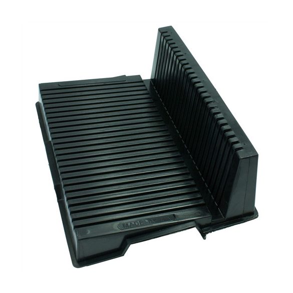 Paneltároló, ESD, L alakú, fekete, 350 x 270 x 130 mm