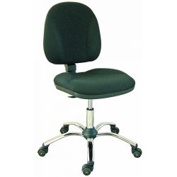   ESD szék, sötétszürke vezetőképes szövettel, vezetőképes görgőkkel