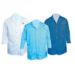 ESD lab coat, long 3/4 style, blue 2XS