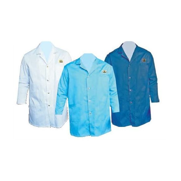 ESD lab coat, long 3/4 style, darkblue L