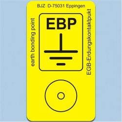 Etikett, EBP logo, PVC, 22x38 mm. 8 db/ív