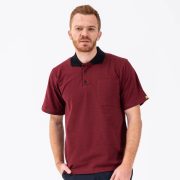 T-shirt, ESD, burgundy, short sleeve, with collar XS