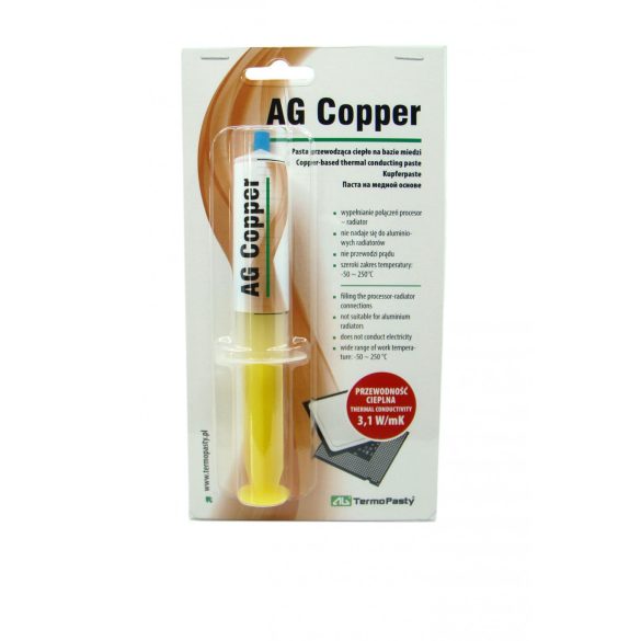 AG Copper hővezető réz paszta, 1,5ml.