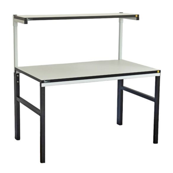 TESDA ESD table, 1800x700 mm., with 1 upper shelf 1800x300 mm.